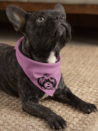 Shih-Tzu-Black-and White-white-Pet Bandana - Shih Tzu Gifts