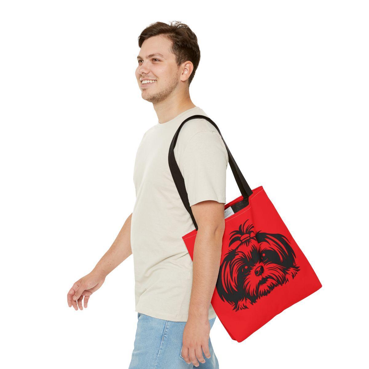 Shih-Tzu-Black-and -White-white-Tote Bag - Shih Tzu Gifts