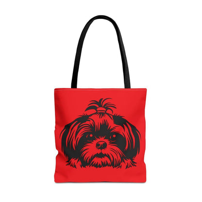 Shih-Tzu-Black-and -White-white-Tote Bag - Shih Tzu Gifts
