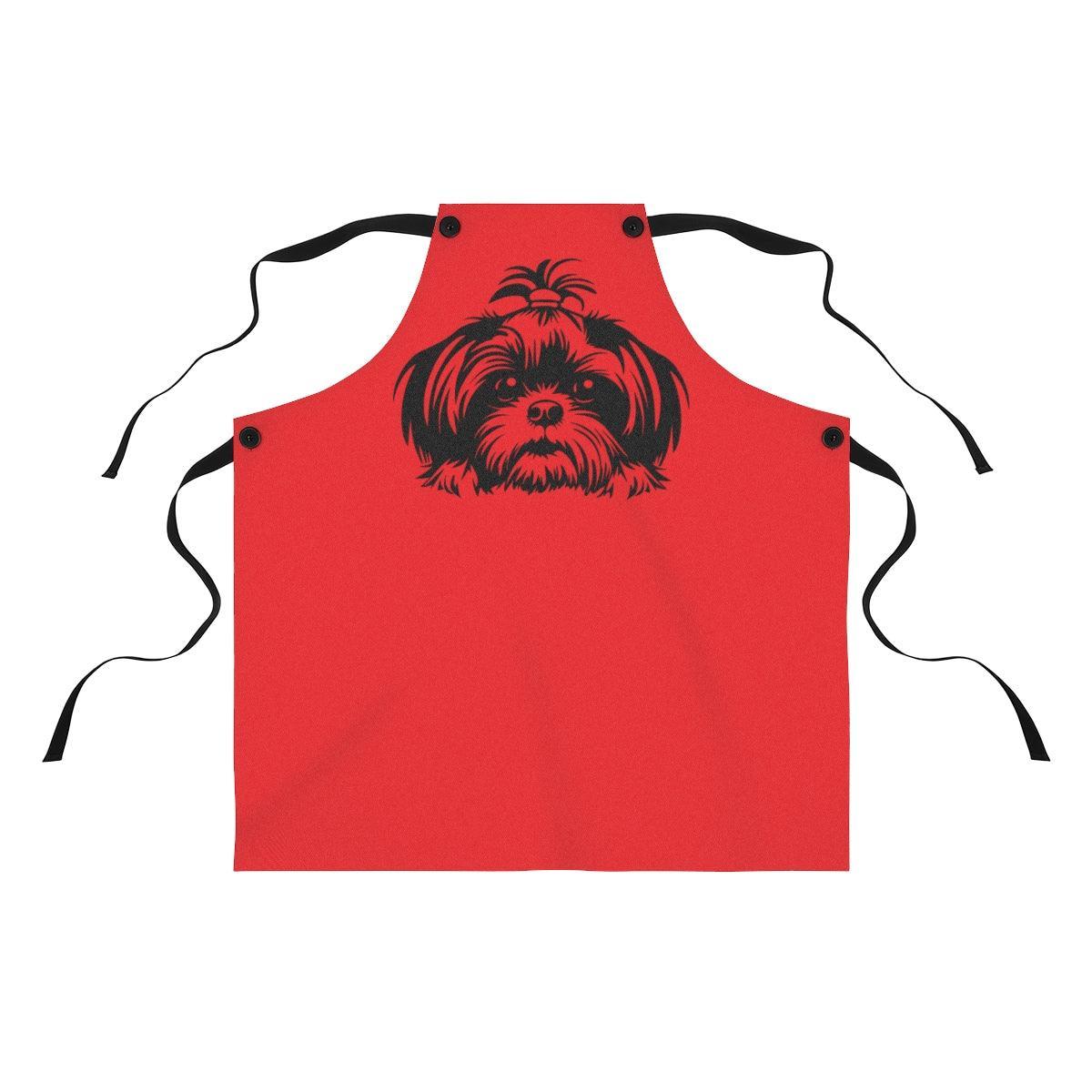 Shih-Tzu-Black-and-White-white-Apron - Shih Tzu Gifts