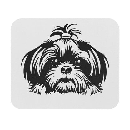 Shih-Tzu-Black-and White-white- Mouse Pad (Rectangle) - Shih Tzu Gifts