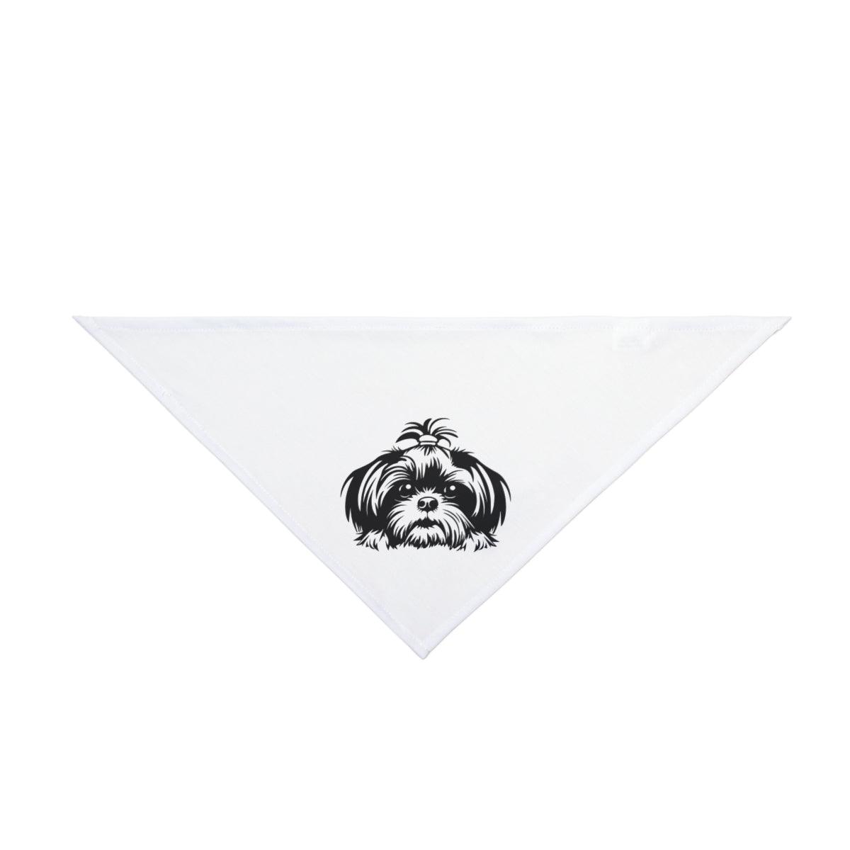 Shih-Tzu-Black-and White-white-Pet Bandana - Shih Tzu Gifts