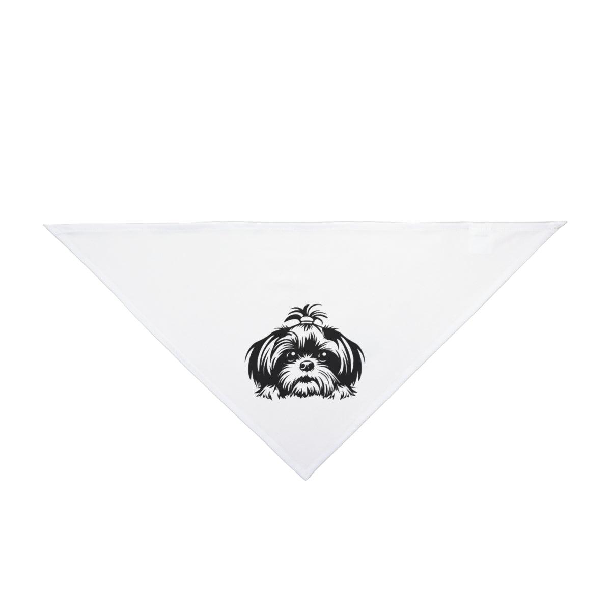 Shih-Tzu-Black-and White-white-Pet Bandana - Shih Tzu Gifts
