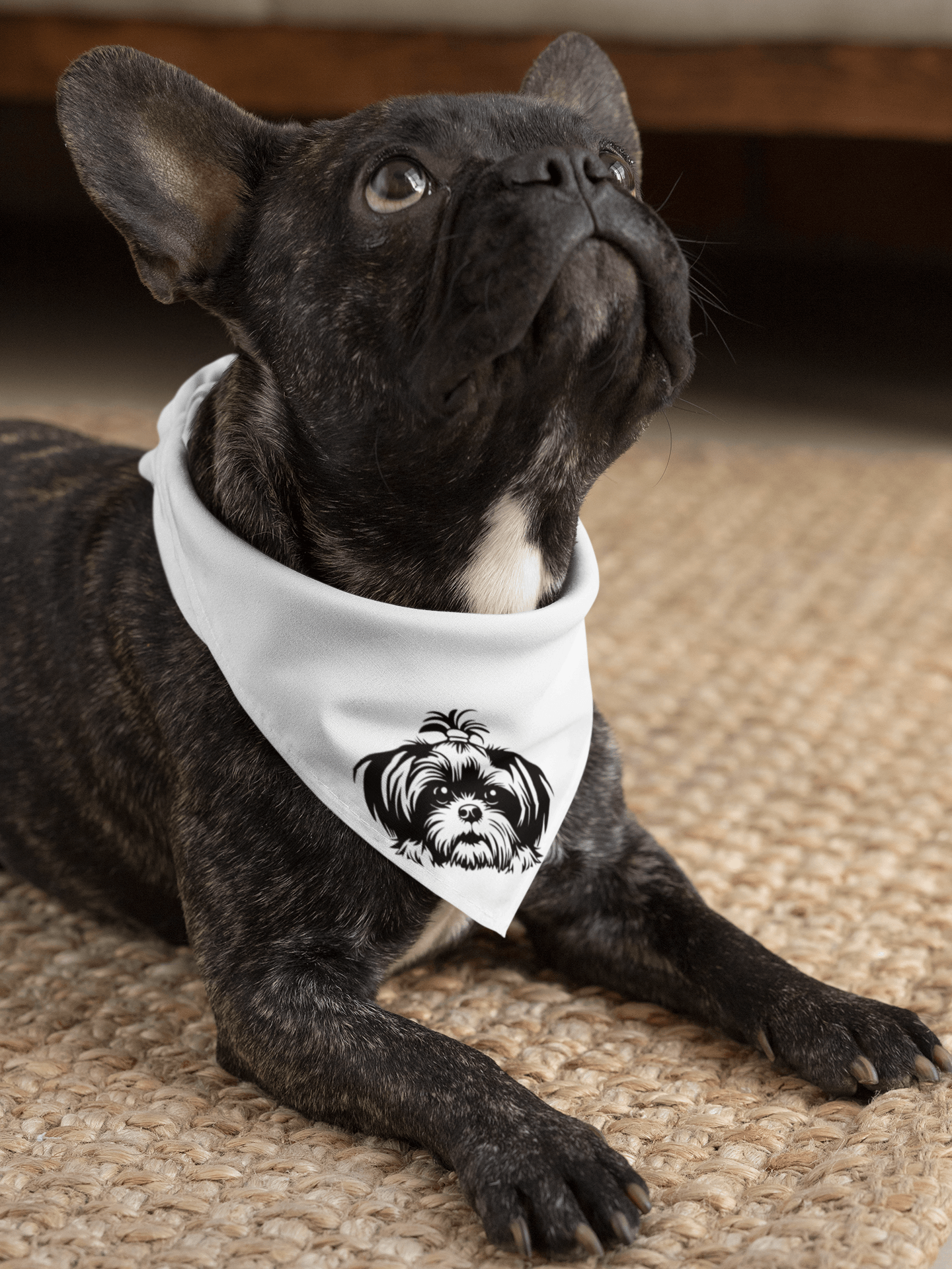 Shih-Tzu-Black-and White-white-Pet Bandana - Shih Tzu Gifts