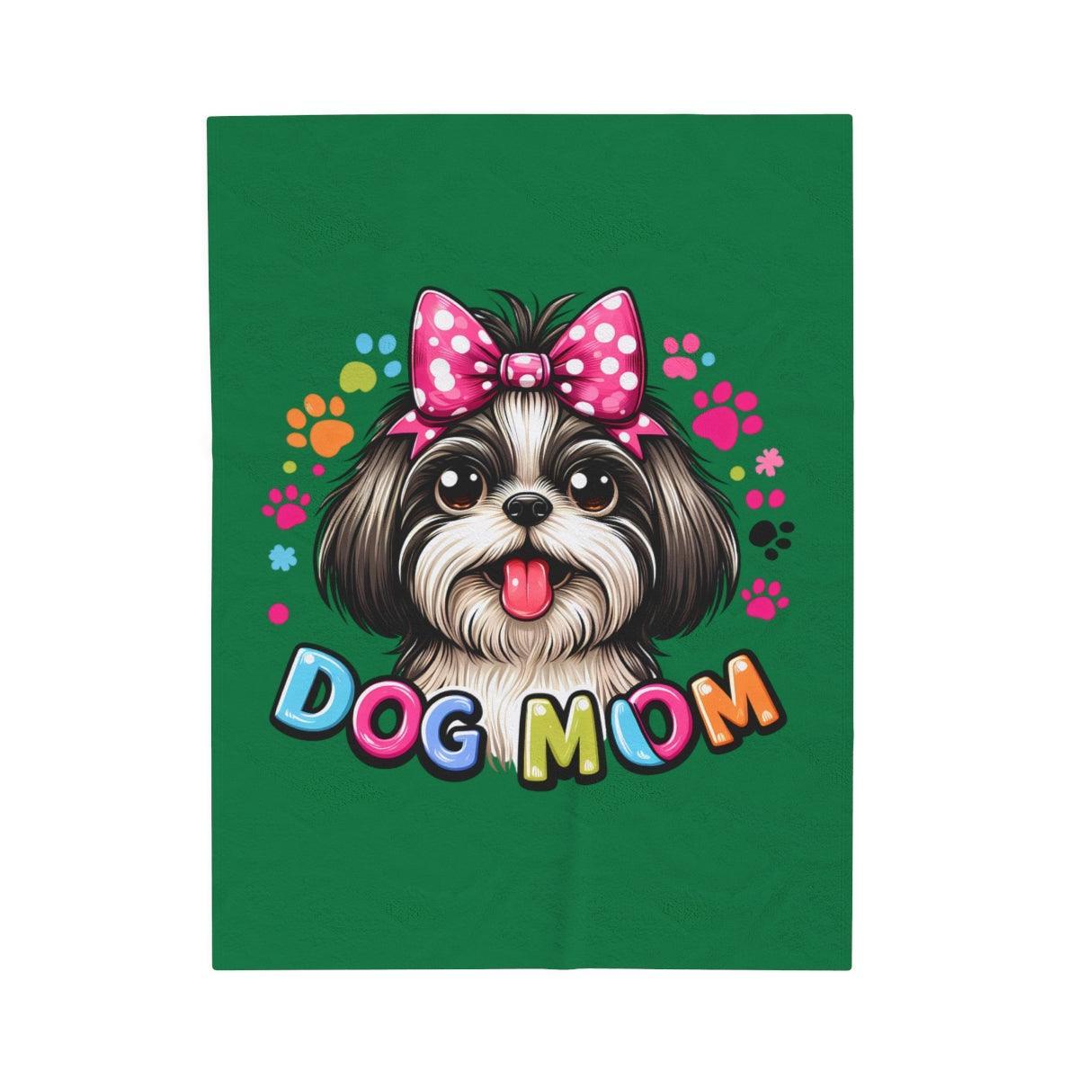 Shih Tzu Dog Mom Plush Blanket - Shih Tzu Gifts