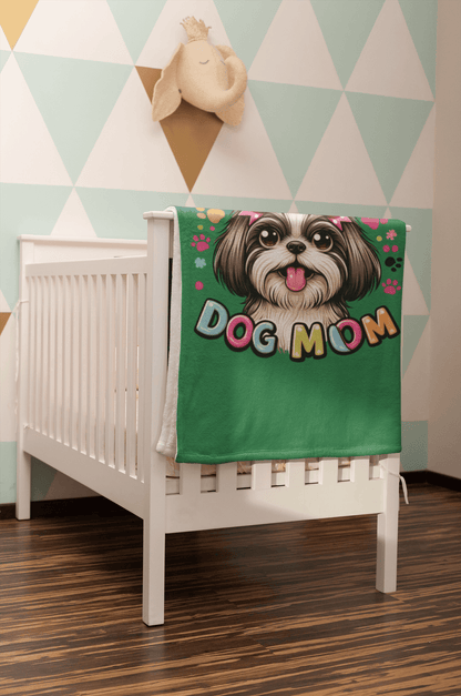 Shih Tzu Dog Mom Plush Blanket - Shih Tzu Gifts