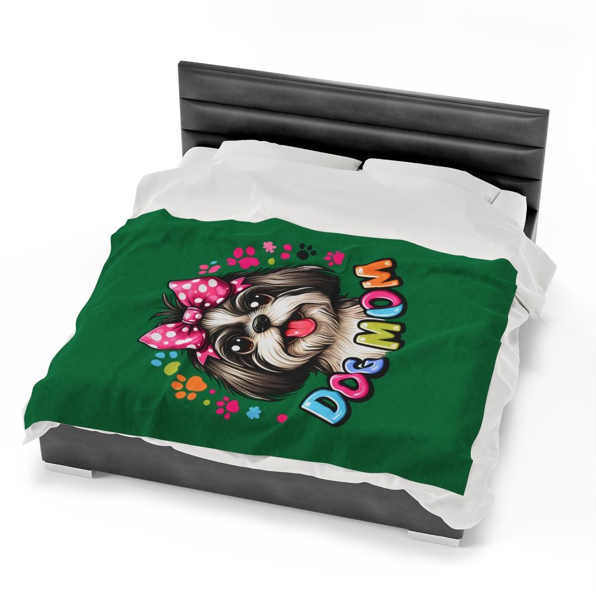 Shih Tzu Dog Mom Plush Blanket - Shih Tzu Gifts