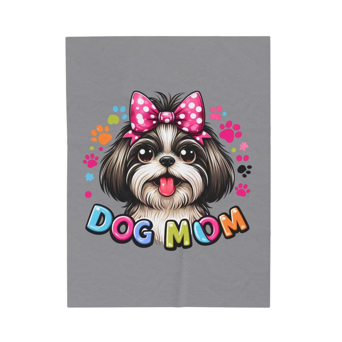 Shih Tzu Dog Mom Plush Blanket - Shih Tzu Gifts