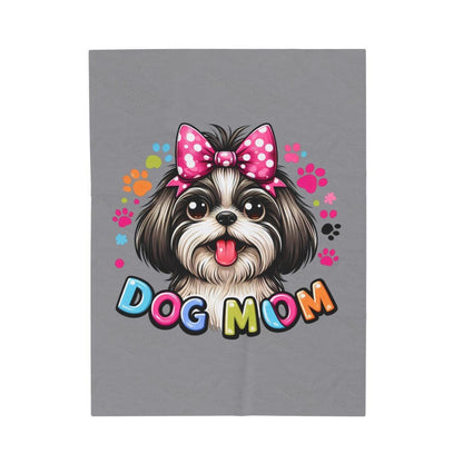 Shih Tzu Dog Mom Plush Blanket - Shih Tzu Gifts