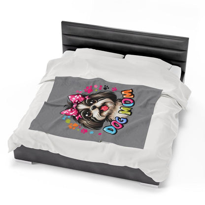 Shih Tzu Dog Mom Plush Blanket - Shih Tzu Gifts