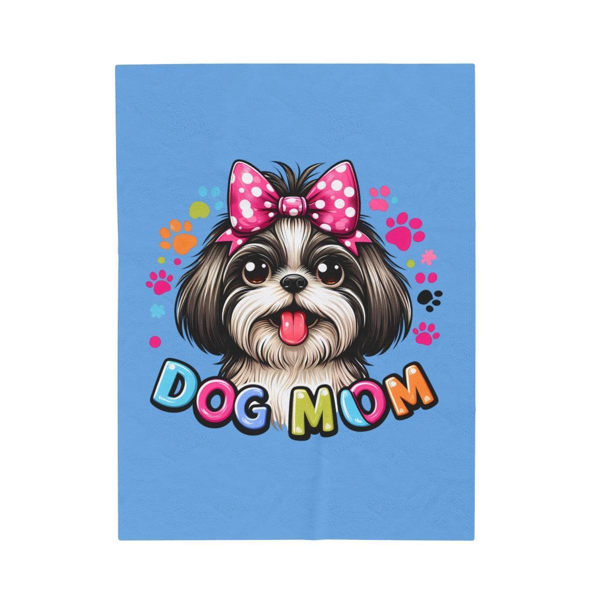 Shih Tzu Dog Mom Plush Blanket - Shih Tzu Gifts