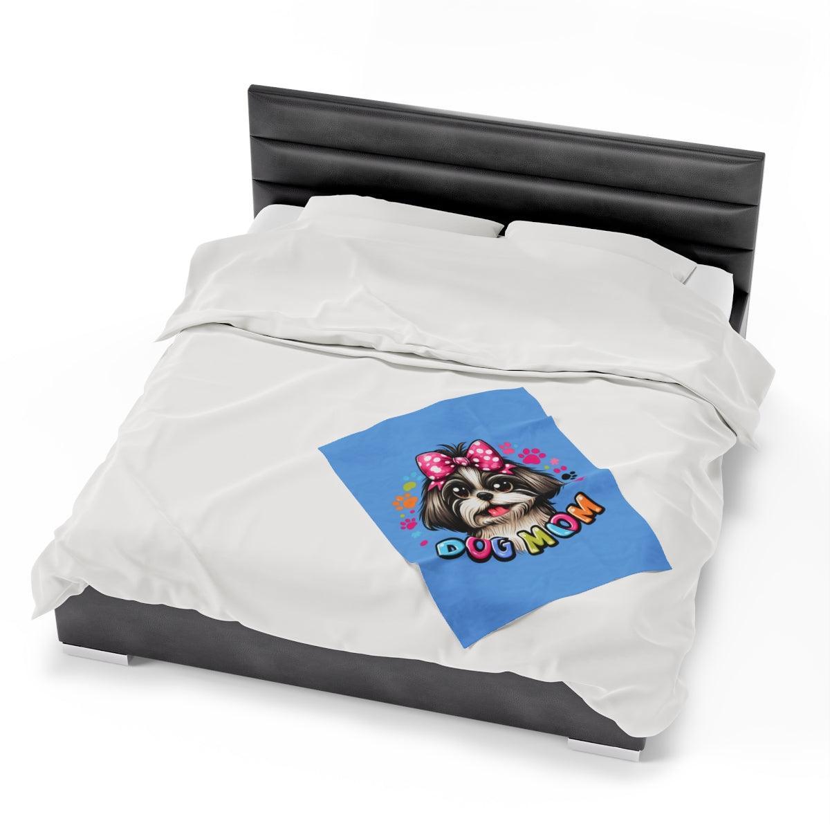 Shih Tzu Dog Mom Plush Blanket - Shih Tzu Gifts