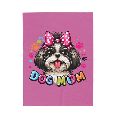 Shih Tzu Dog Mom Plush Blanket - Shih Tzu Gifts