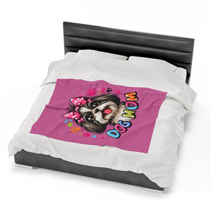 Shih Tzu Dog Mom Plush Blanket - Shih Tzu Gifts