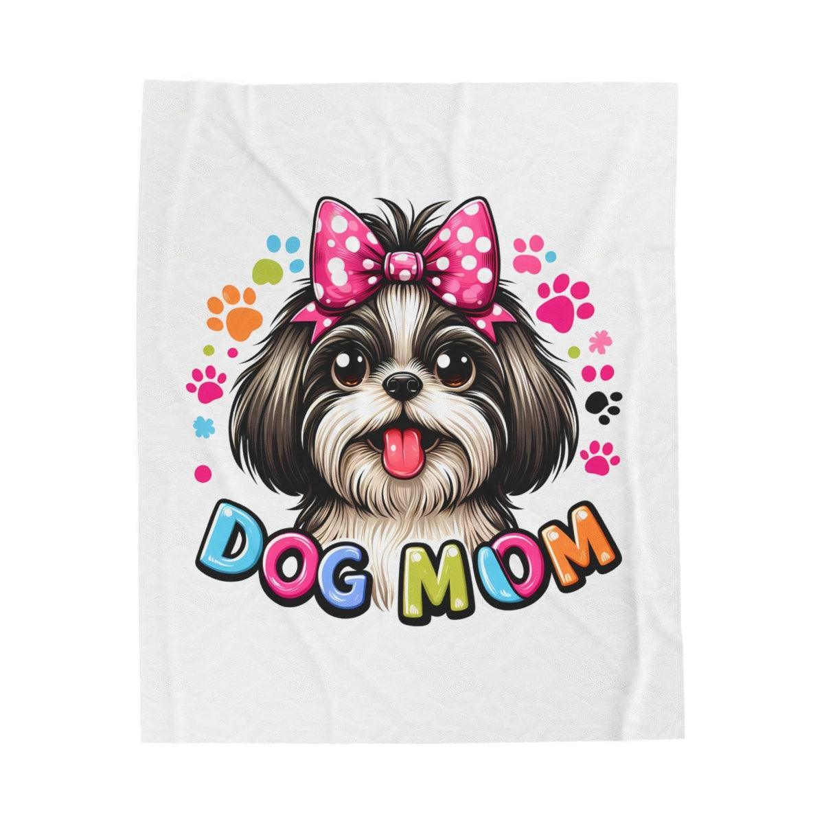Shih Tzu Dog Mom Plush Blanket - Shih Tzu Gifts