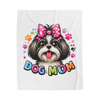 Shih Tzu Dog Mom Plush Blanket - Shih Tzu Gifts
