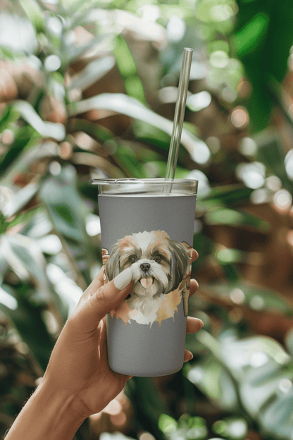 Shih Tzu With Ice Coffee Tumbler - Shih Tzu Gifts