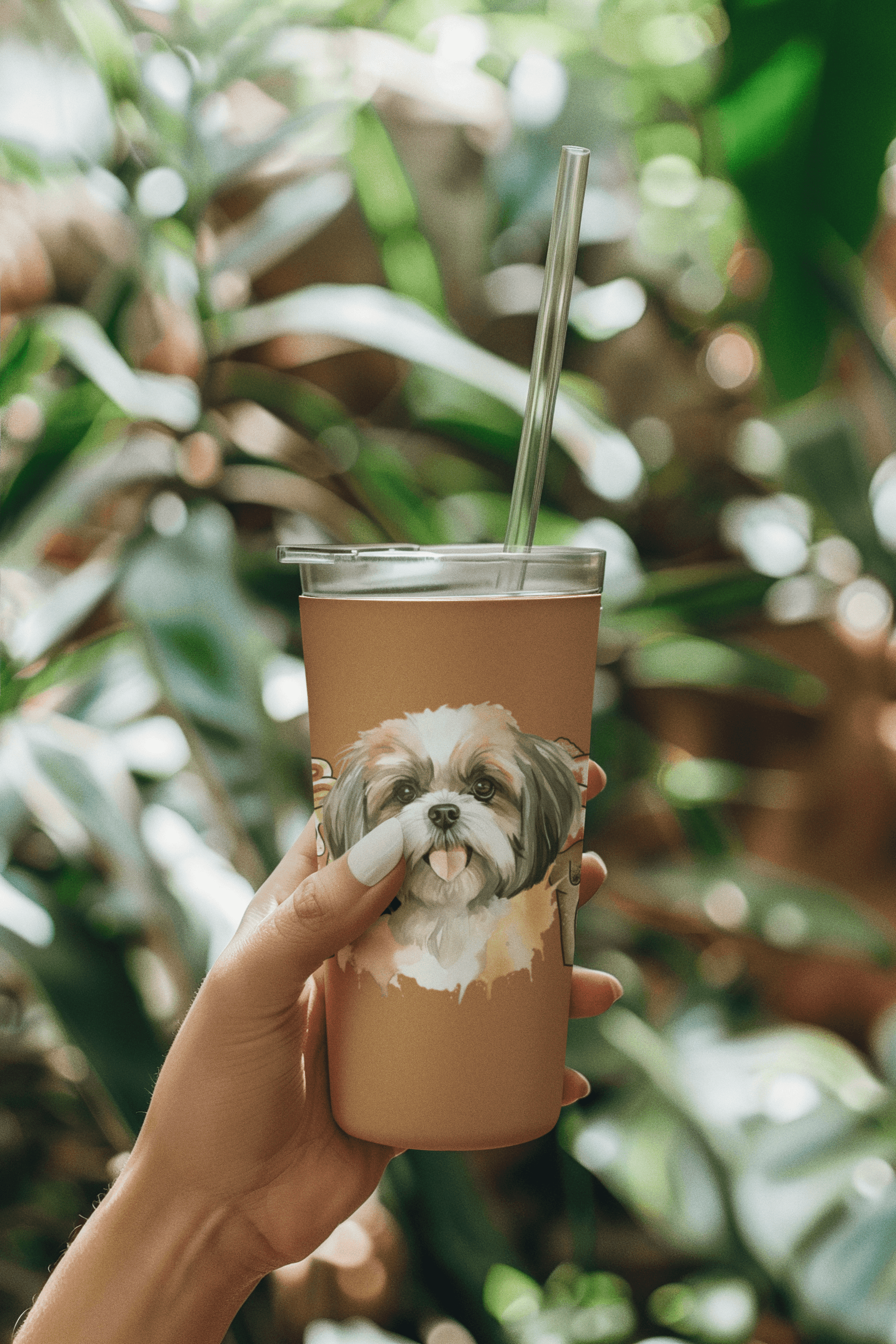 Shih Tzu With Ice Coffee Tumbler - Shih Tzu Gifts