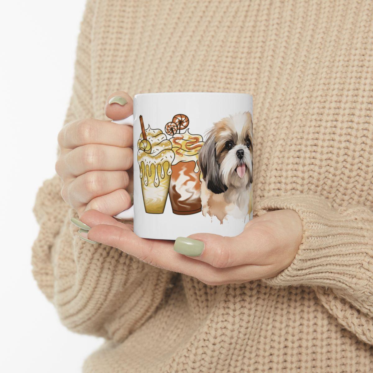 Shih Tzu With Ice Coffee Ceramic Mug - Shih Tzu Gifts