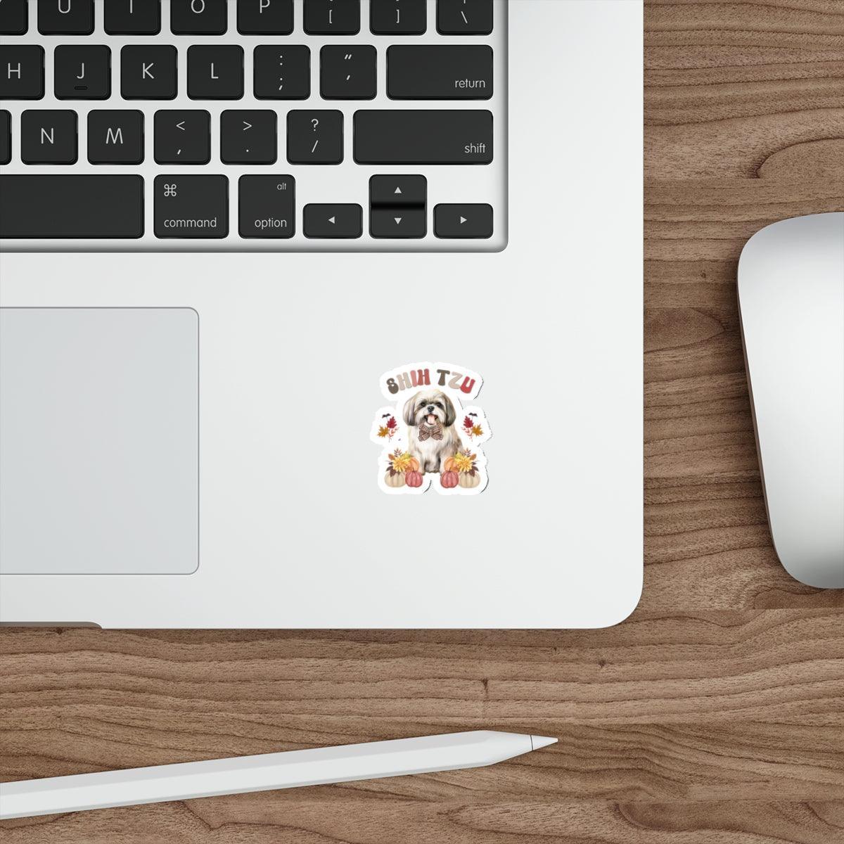 Shih Tzu In Fall Die-Cut Stickers - Shih Tzu Gifts