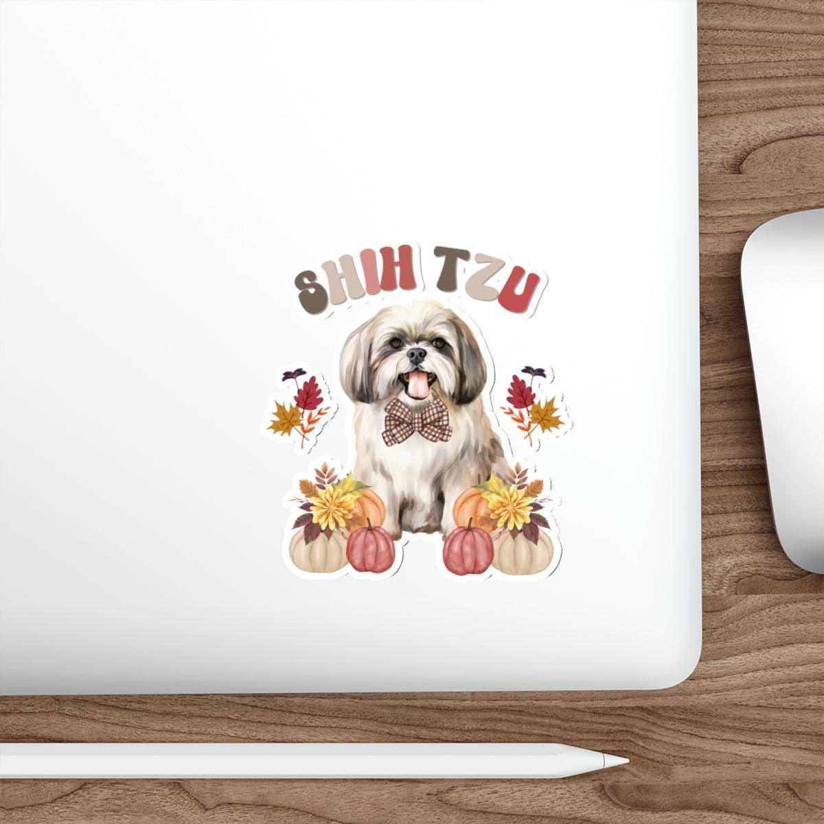 Shih Tzu In Fall Die-Cut Stickers - Shih Tzu Gifts