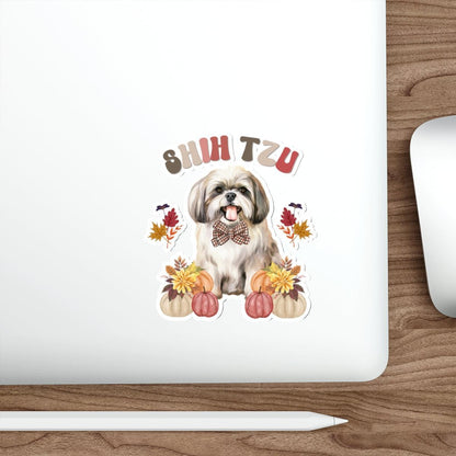 Shih Tzu In Fall Die-Cut Stickers - Shih Tzu Gifts