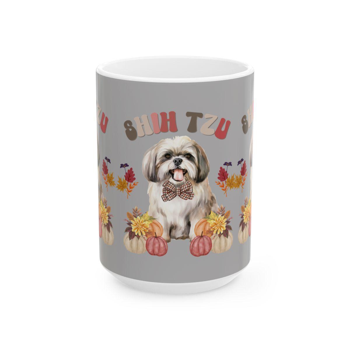 Shih Tzu In Fall Ceramic Mug - Shih Tzu Gifts