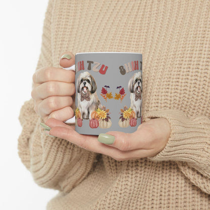 Shih Tzu In Fall Ceramic Mug - Shih Tzu Gifts
