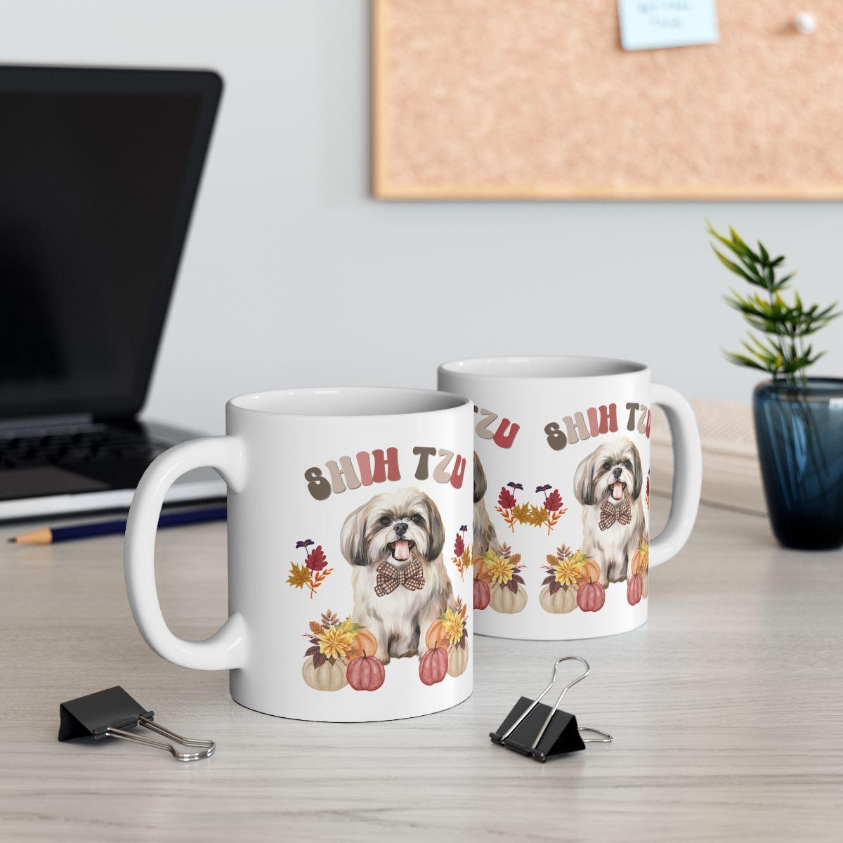 Shih Tzu In Fall Ceramic Mug - Shih Tzu Gifts