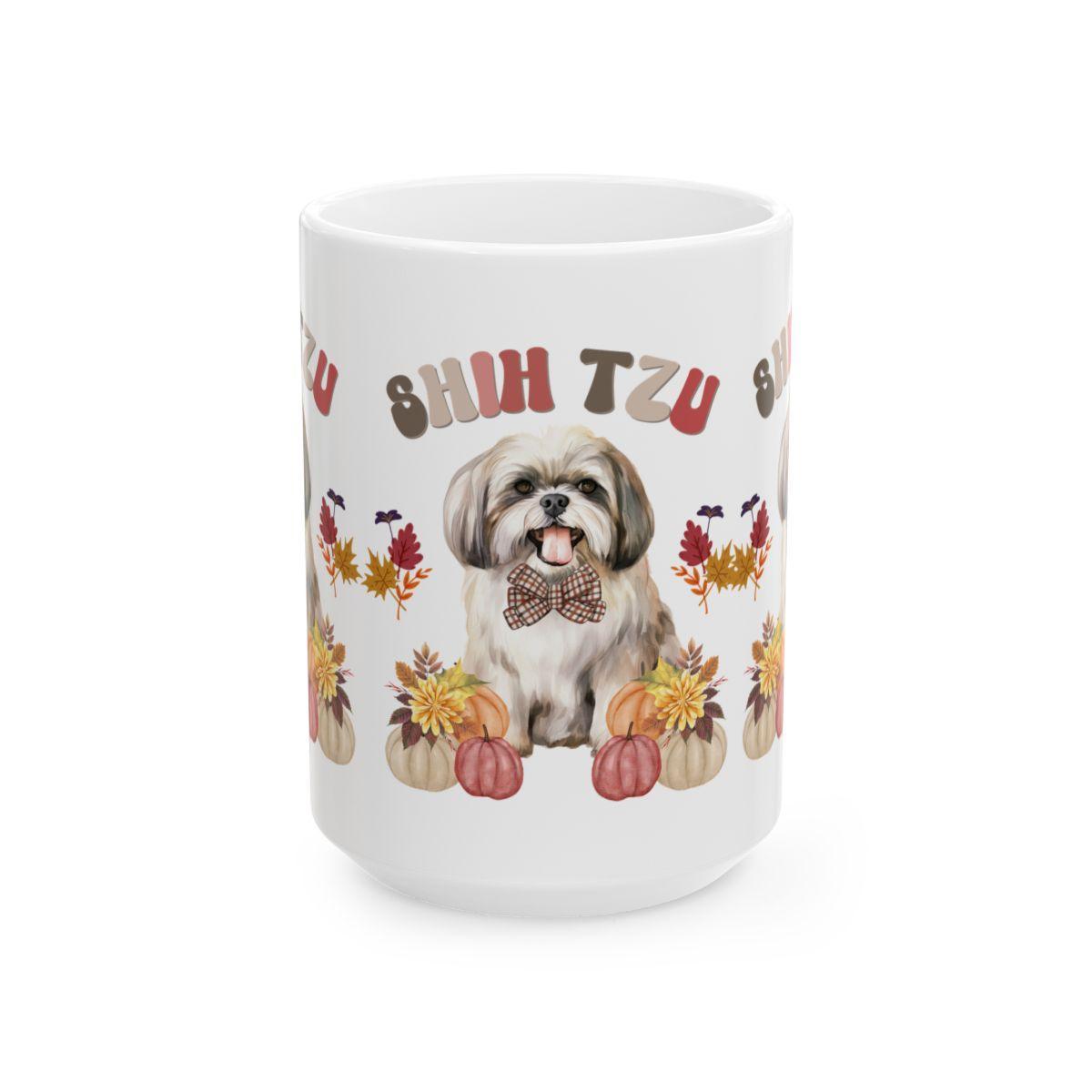 Shih Tzu In Fall Ceramic Mug - Shih Tzu Gifts