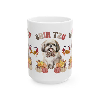Shih Tzu In Fall Ceramic Mug - Shih Tzu Gifts