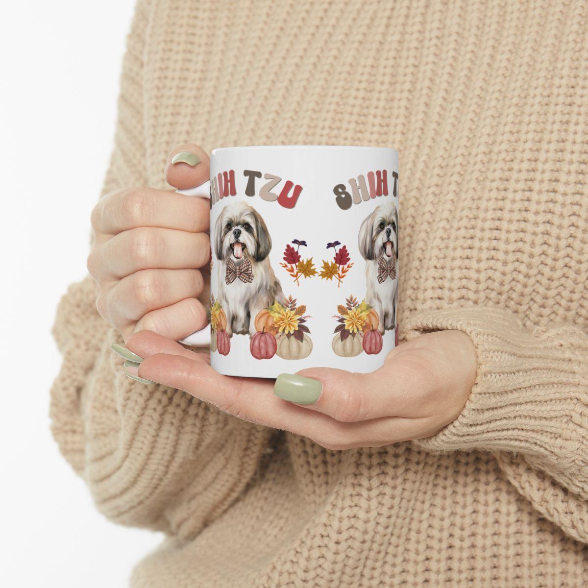 Shih Tzu In Fall Ceramic Mug - Shih Tzu Gifts