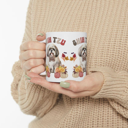 Shih Tzu In Fall Ceramic Mug - Shih Tzu Gifts