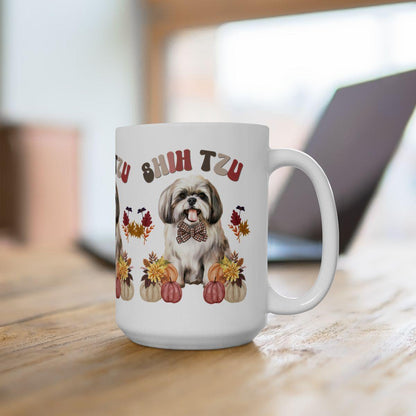 Shih Tzu In Fall Ceramic Mug - Shih Tzu Gifts
