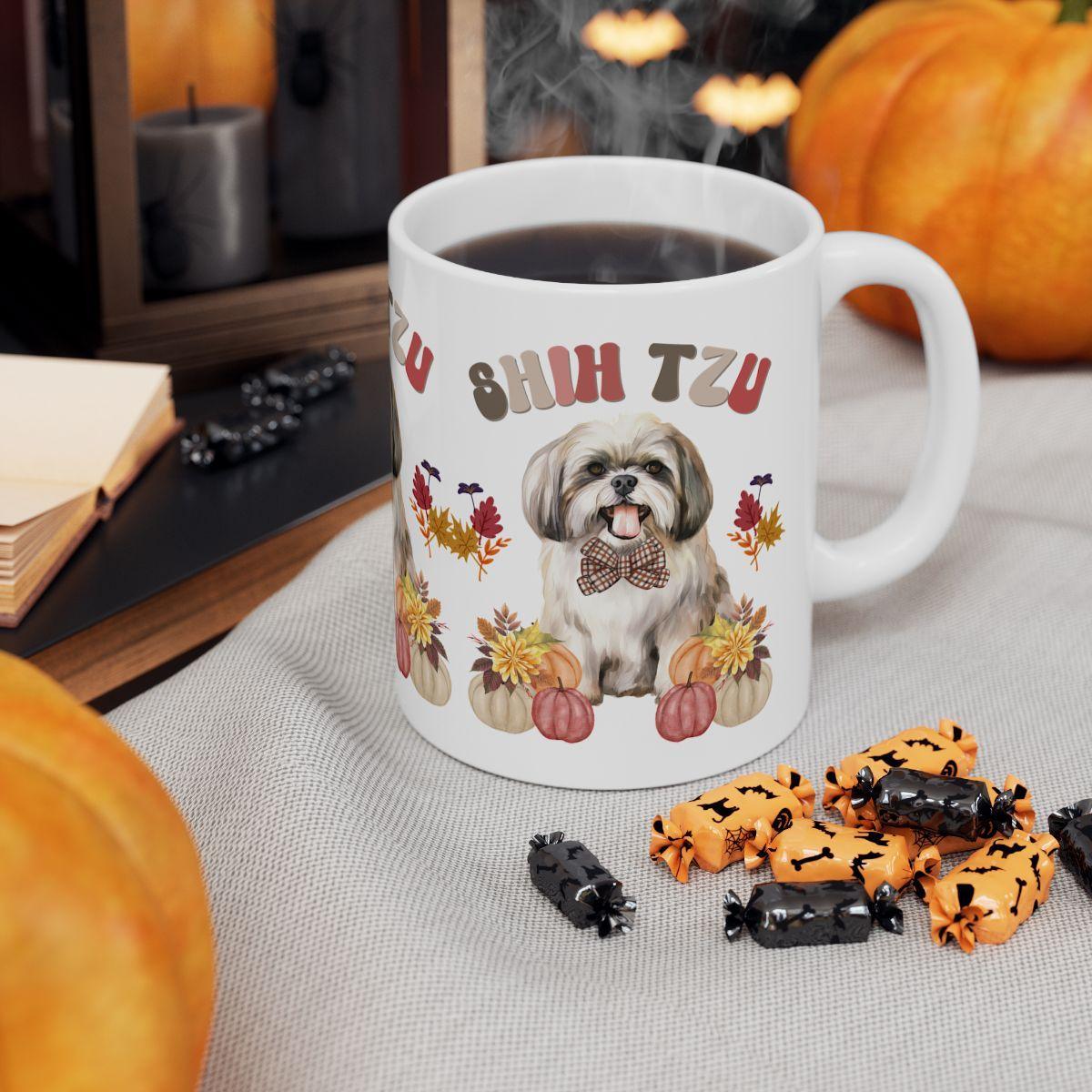 Shih Tzu In Fall Ceramic Mug - Shih Tzu Gifts