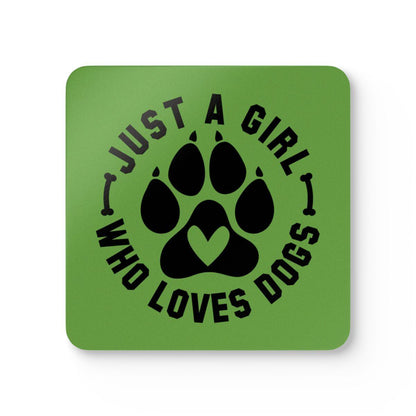 Just a Girl Who Loves Dogs Corkwood Coaster Set