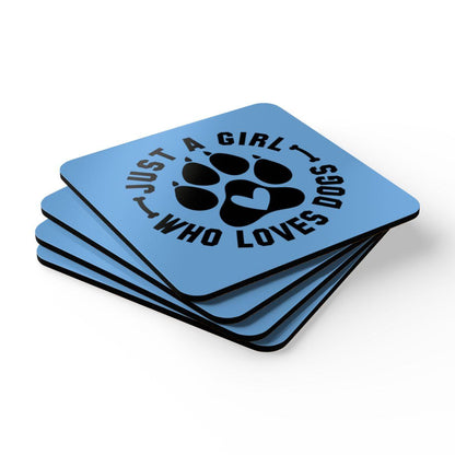 Just a Girl Who Loves Dogs Corkwood Coaster Set