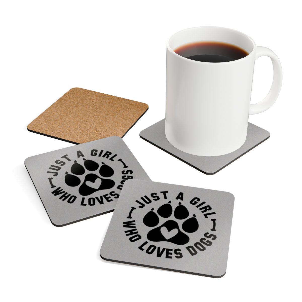 Just a Girl Who Loves Dogs Corkwood Coaster Set