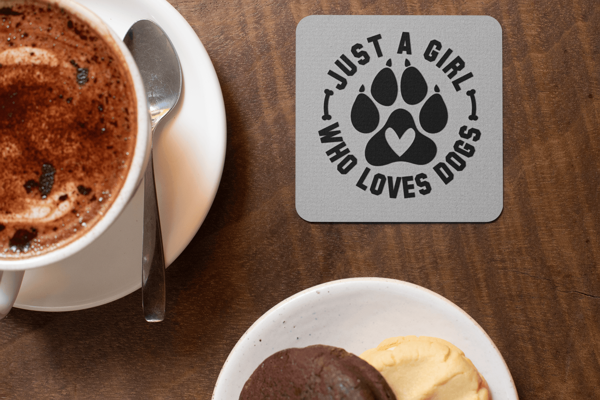 Just a Girl Who Loves Dogs Corkwood Coaster Set