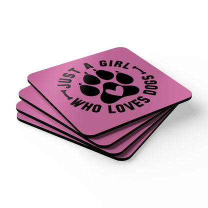 Just a Girl Who Loves Dogs Corkwood Coaster Set