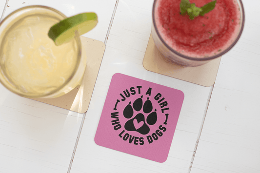 Just a Girl Who Loves Dogs Corkwood Coaster Set