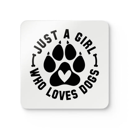 Just a Girl Who Loves Dogs Corkwood Coaster Set