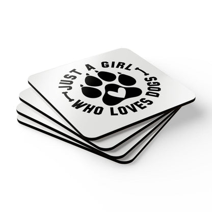 Just a Girl Who Loves Dogs Corkwood Coaster Set