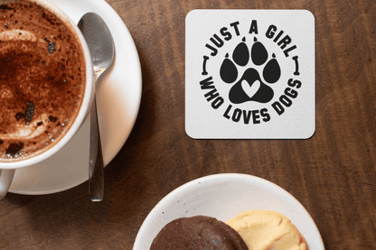 Just a Girl Who Loves Dogs Corkwood Coaster Set