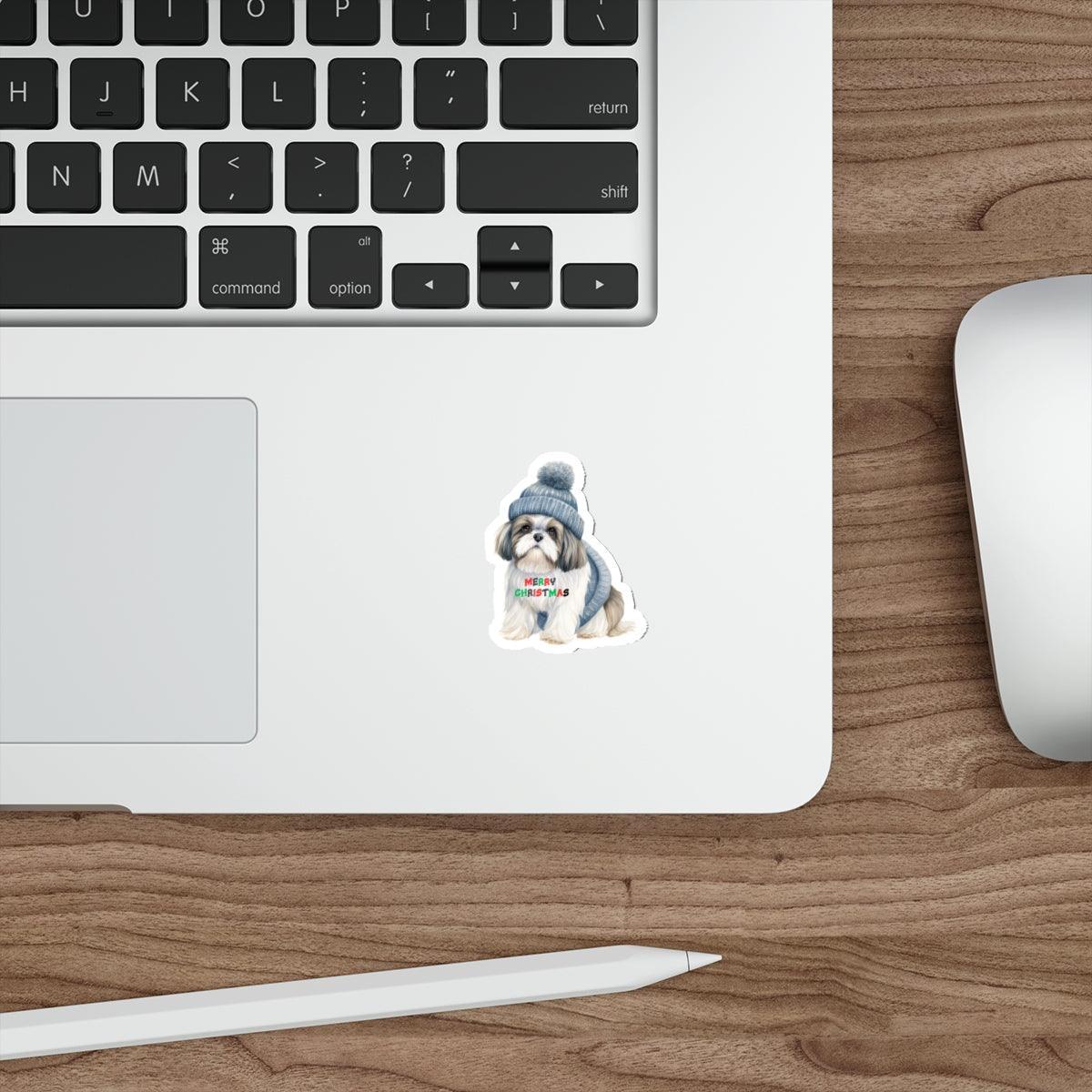 Merry Christmas Shih Tzu Stickers – Perfect Holiday Gift for Shih Tzu Lovers - Shih Tzu Gifts