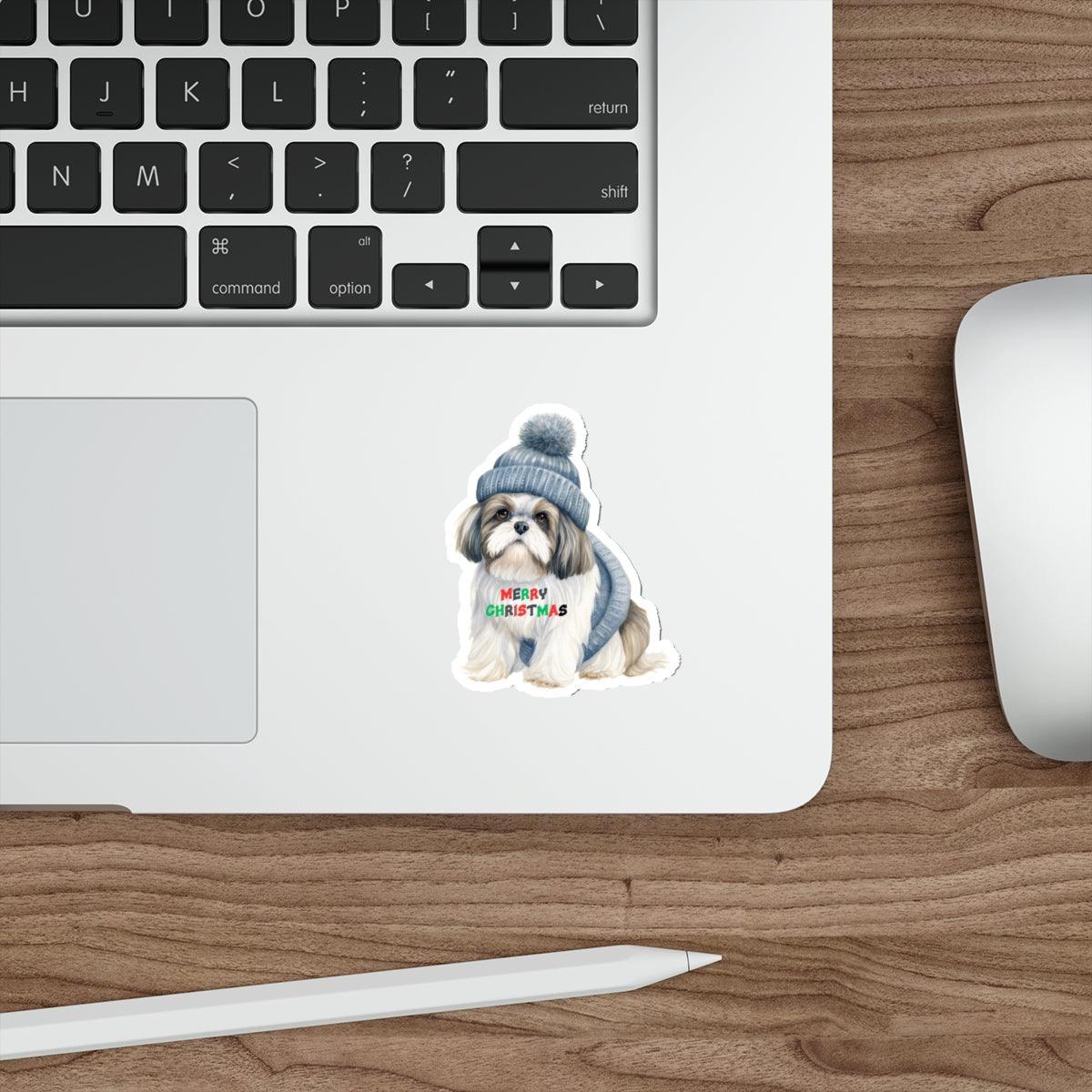 Merry Christmas Shih Tzu Stickers – Perfect Holiday Gift for Shih Tzu Lovers - Shih Tzu Gifts