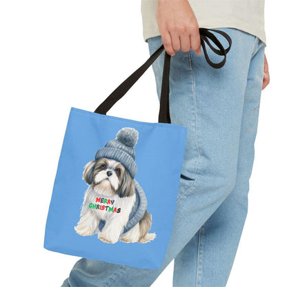 Merry Christmas Shih Tzu Tote Bag - Perfect Holiday Gift for Dog Lovers - Shih Tzu Gifts