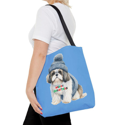 Merry Christmas Shih Tzu Tote Bag - Perfect Holiday Gift for Dog Lovers - Shih Tzu Gifts