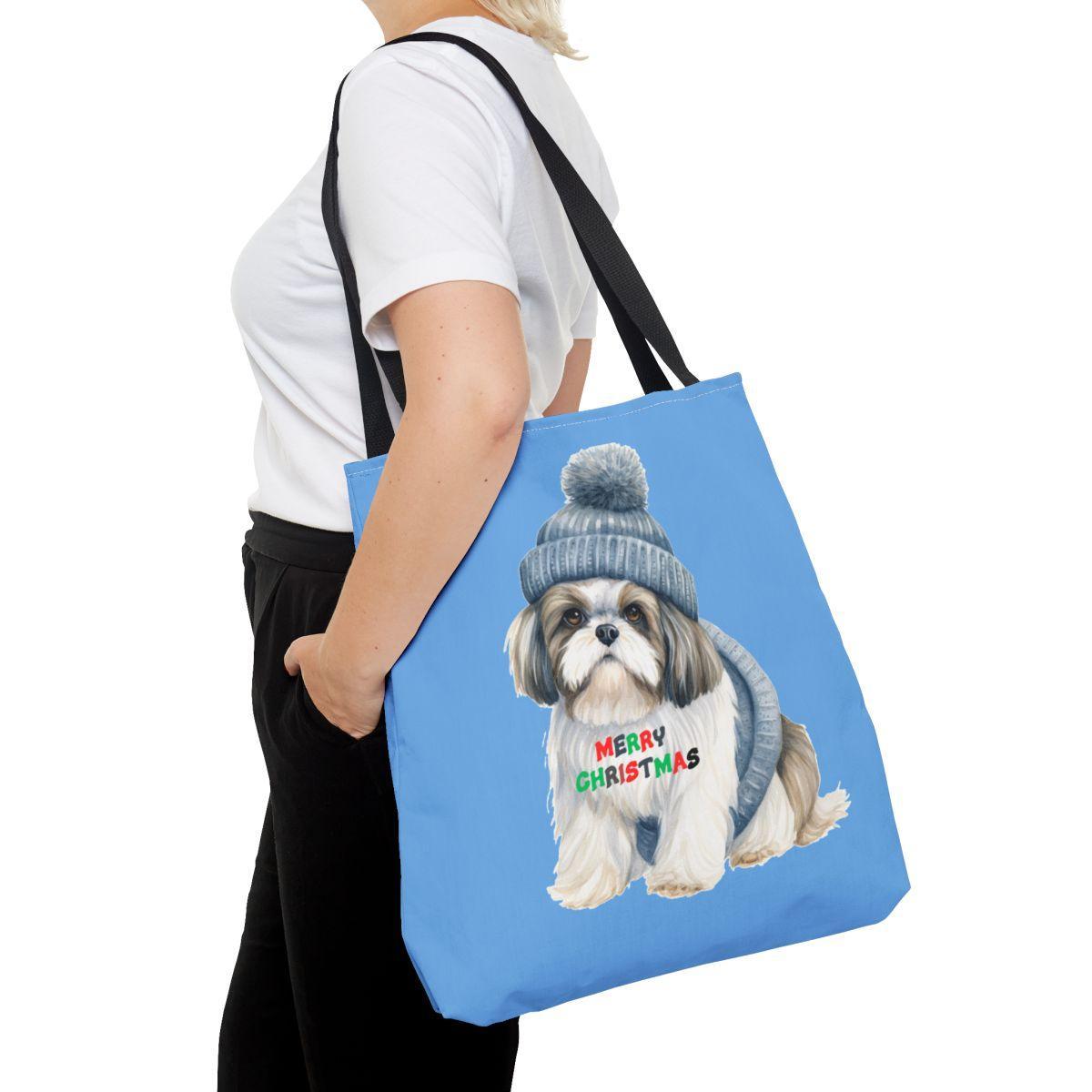 Merry Christmas Shih Tzu Tote Bag - Perfect Holiday Gift for Dog Lovers - Shih Tzu Gifts