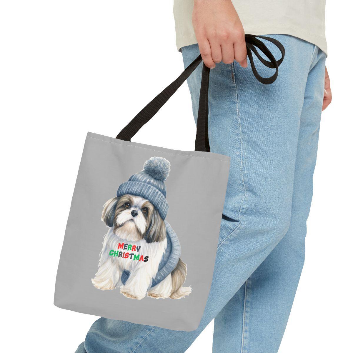 Merry Christmas Shih Tzu Tote Bag - Perfect Holiday Gift for Dog Lovers - Shih Tzu Gifts